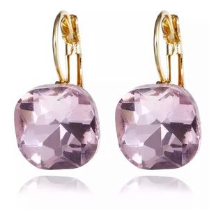 pink crystal earrings